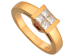 Bague or jaune et diamants