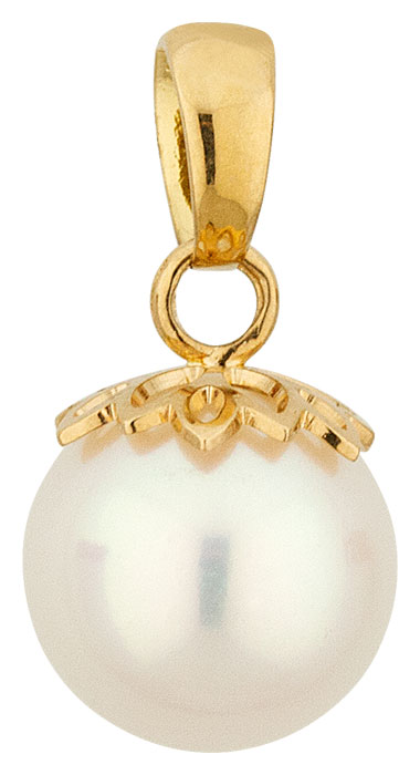 Pendentif or jaune et perle