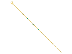 Bracelet plaqu or et pierres de synthse