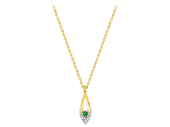 Collier plaqu or et pierres de synthse