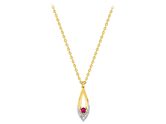 Collier plaqu or et pierres de synthse