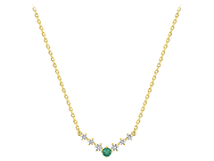 Collier plaqu or et pierres de synthse