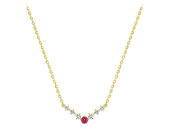 Collier plaqu or et pierres de synthse