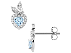 Boucles doreille argent rhodi� Coeur