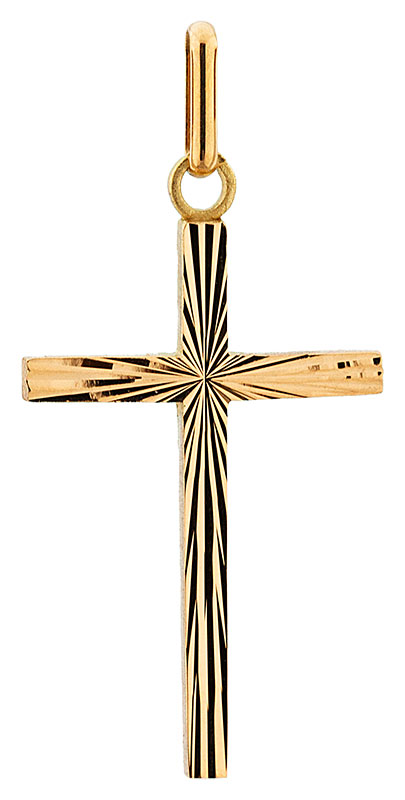 Pendentif or jaune Croix