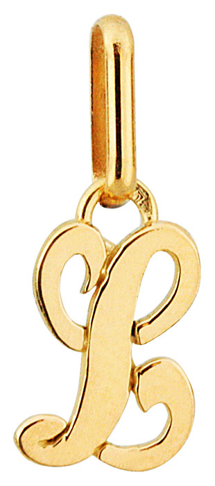 Pendentif or jaune 9K Lettre L