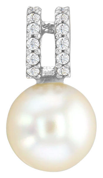 Pendentif or blanc et perle