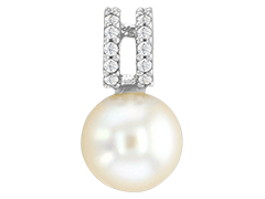 Pendentif or blanc et perle