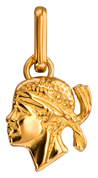 Pendentif or jaune Tte de Maure