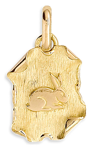 Pendentif or jaune 9K Lapin