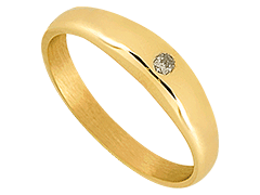 Bague or jaune et diamant jonc anglais