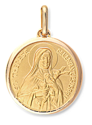 Mdaille or jaune Sainte Thrse