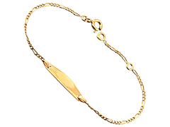 Bracelet identit or jaune 14.5 cm