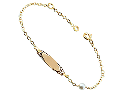 Bracelet identit or jaune et perle