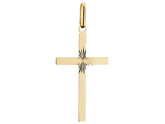 Pendentif or jaune Croix