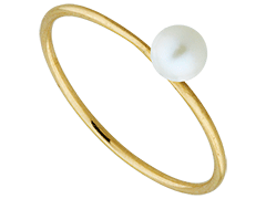 Bague or jaune et perle