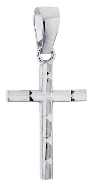 Pendentif or blanc Croix