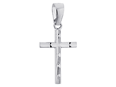 Pendentif or blanc Croix