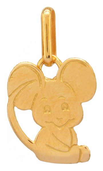 Pendentif Souris en or jaune