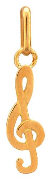 Pendentif Clef de Sol en or jaune