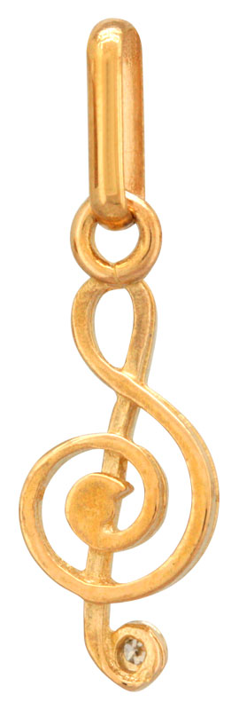 Pendentif Clef de Sol en or jaune