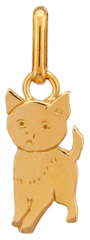 Pendentif Chat en or jaune