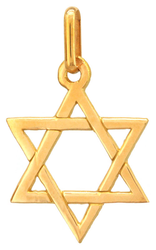 Pendentif Croix de David en or jaune