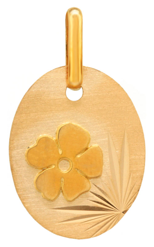 Mdaille Fleur en or jaune