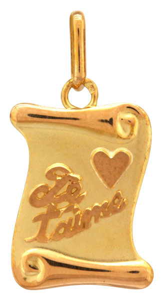 Pendentif Parchemin or jaune