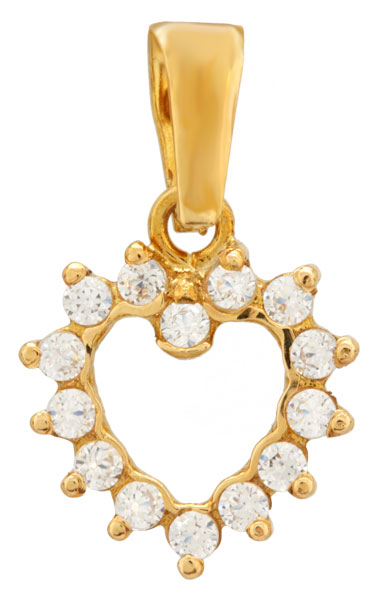 Pendentif Coeur or jaune et oxydes