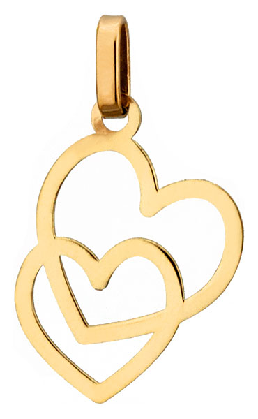 Pendentif or jaune 9K Coeurs