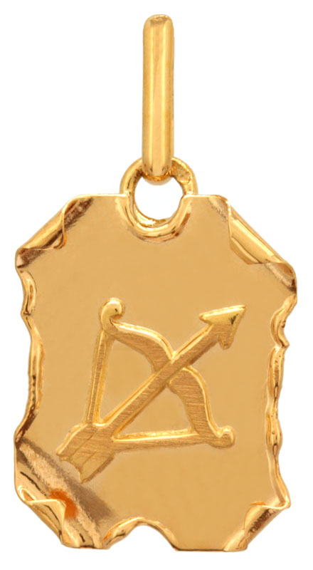 Mdaille Sagittaire or jaune