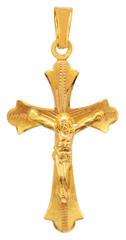 Pendentif Croix or jaune