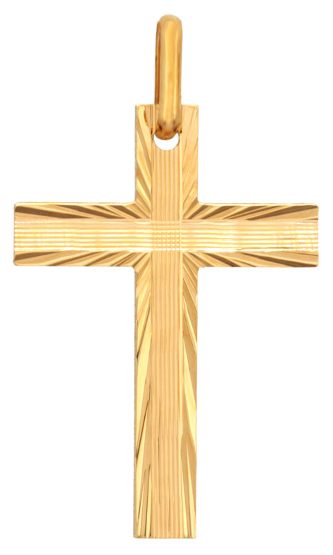 Pendentif Croix or jaune