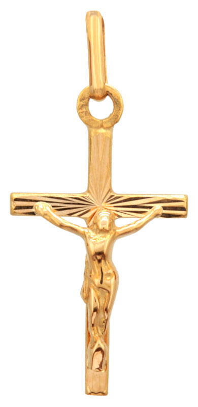 Pendentif Croix or jaune