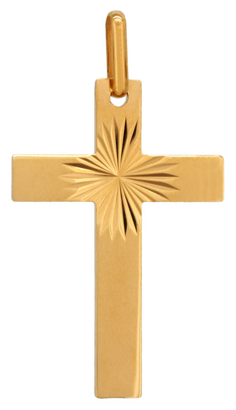 Pendentif Croix or jaune