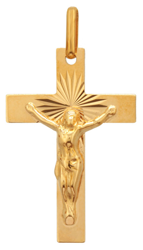 Pendentif Croix or jaune