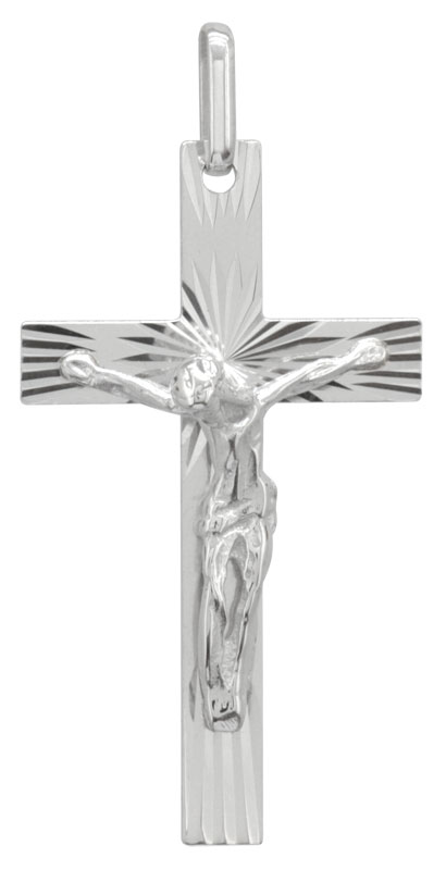 Pendentif Christ or blanc