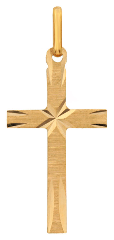 Pendentif Croix or jaune