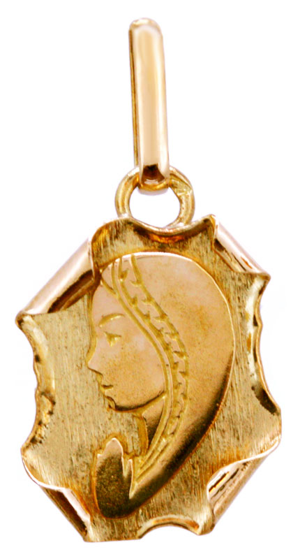 Mdaille Vierge or jaune