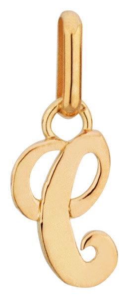 Pendentif or jaune Lettre C