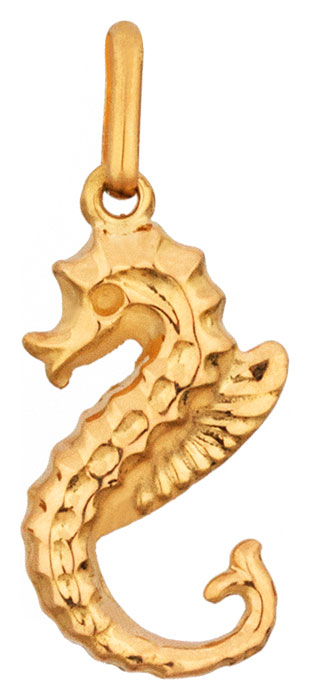 Pendentif or jaune Hippocampe