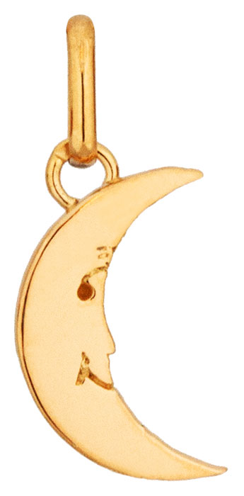 Pendentif or jaune Lune