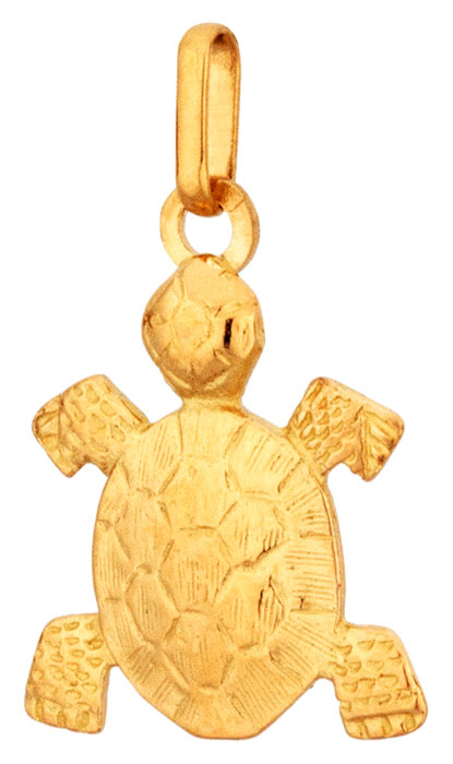 Pendentif or jaune Tortue