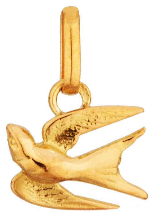 Pendentif or jaune Hirondelle