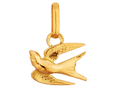 Pendentif or jaune Hirondelle