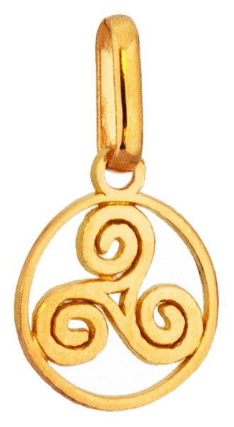 Pendentif or jaune Triskel