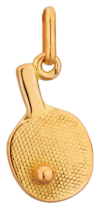 Pendentif or jaune Raquette