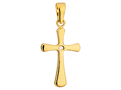 Pendentif or jaune et oxyde Croix