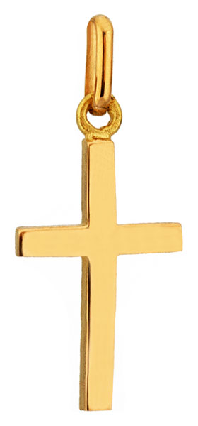 Pendentif or jaune Croix